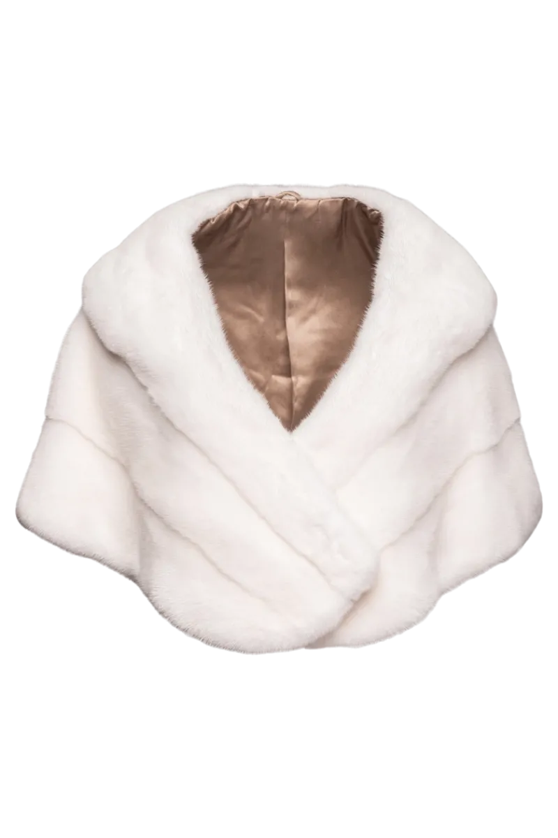 New Elegant - Evening - Horizontal Mink Fur Cape Women Bridal Evening Fur|Mink