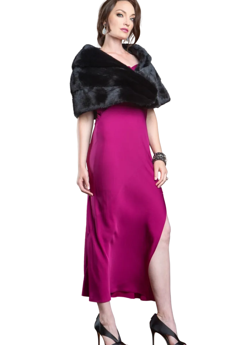 New Elegant - Evening - Horizontal Mink Fur Cape Women Bridal Evening Fur|Mink
