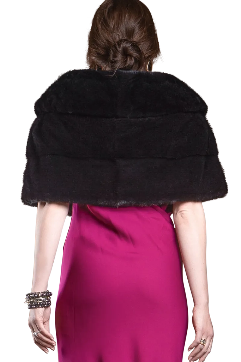 New Elegant - Evening - Horizontal Mink Fur Cape Women Bridal Evening Fur|Mink