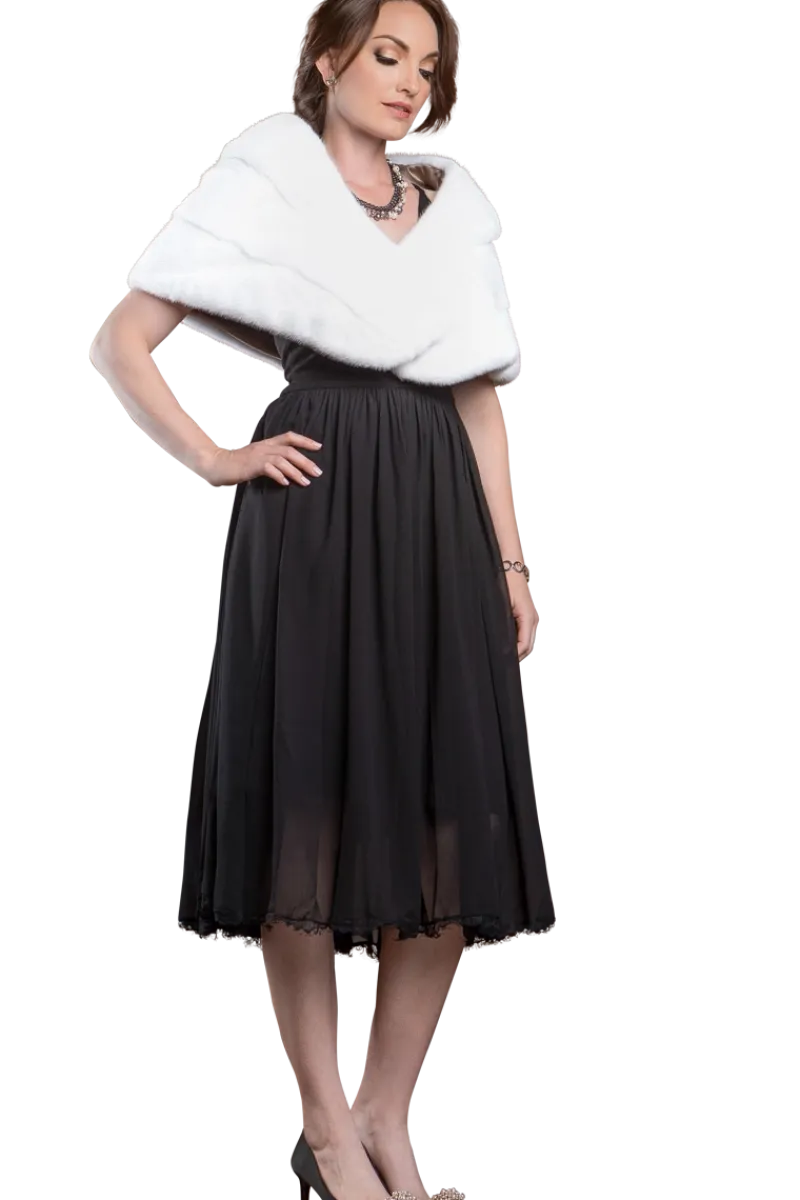 New Elegant - Evening - Horizontal Mink Fur Cape Women Bridal Evening Fur|Mink