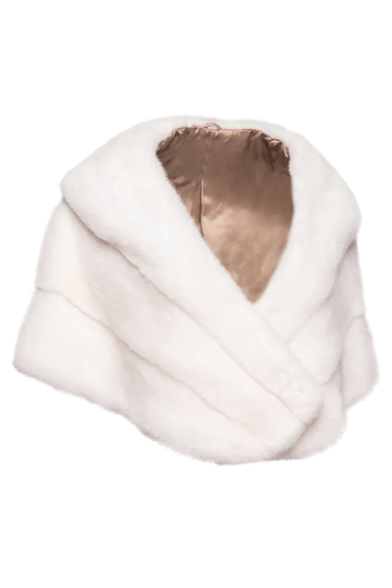 New Elegant - Evening - Horizontal Mink Fur Cape Women Bridal Evening Fur|Mink
