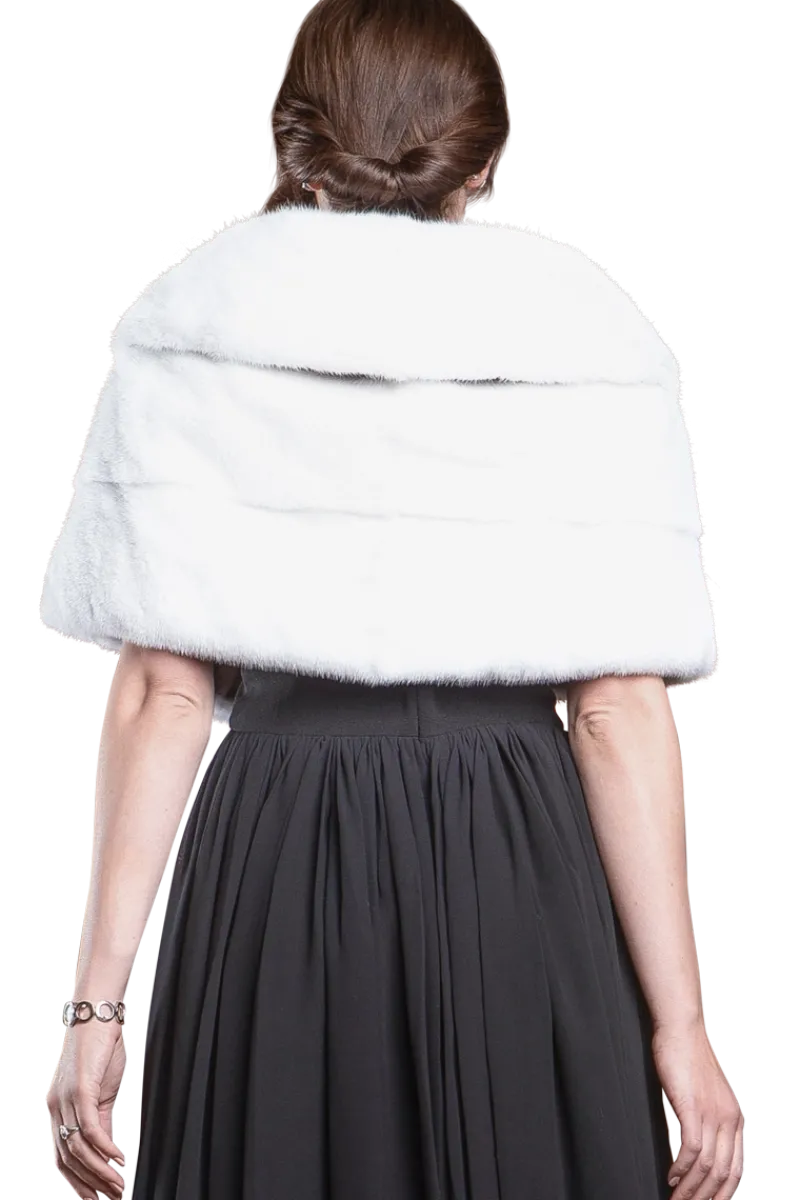 New Elegant - Evening - Horizontal Mink Fur Cape Women Bridal Evening Fur|Mink