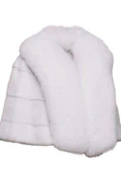 Clearance Elegant Horizontal Fox & Mink Fur Cape Women Bridal Evening Fur|Mink