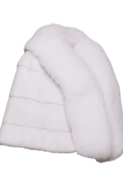 Clearance Elegant Horizontal Fox & Mink Fur Cape Women Bridal Evening Fur|Mink