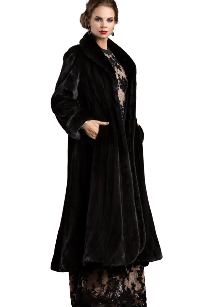 Hot Elegant Mink Flounce Fur Coat Women Mink|Fur Coats