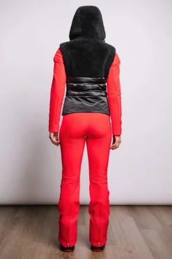 Best Fenna Hooded Shearling & Down Hybrid Vest Women Ski Layers