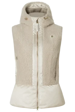Best Fenna Hooded Shearling & Down Hybrid Vest Women Ski Layers