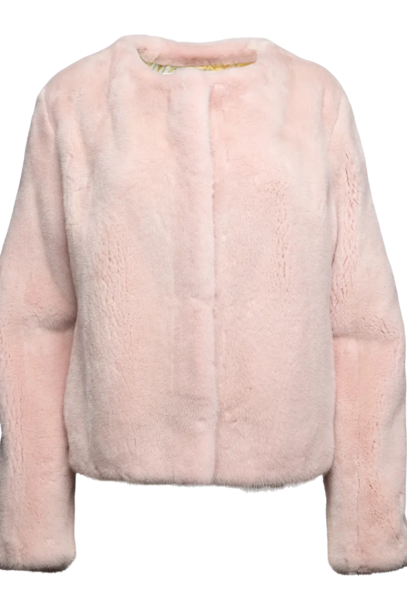 Sale Fitted Crew Neck Mink Fur Jacket Women Mink|Fur Jackets