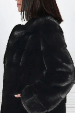 Sale Fitted Horizontal Mink Fur Jacket Women Fur Jackets