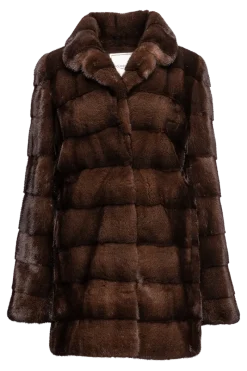 Sale Fitted Horizontal Mink Fur Jacket Women Fur Jackets