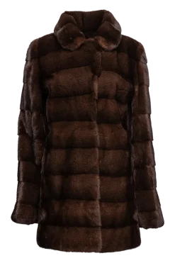 Sale Fitted Horizontal Mink Fur Jacket Women Fur Jackets