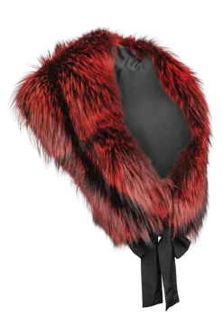 Online Fox Fur Stole - Matching Silk Ties Women Fox