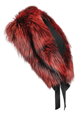 Online Fox Fur Stole - Matching Silk Ties Women Fox