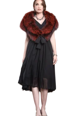 Online Fox Fur Stole - Matching Silk Ties Women Fox