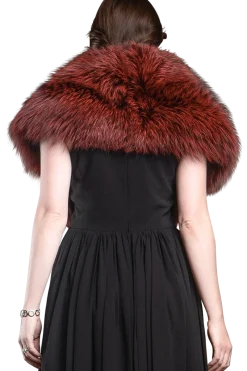 Online Fox Fur Stole - Matching Silk Ties Women Fox
