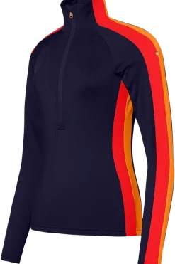 Sale Fuoco Striped Raglan Ski Pully Women Ski Layers