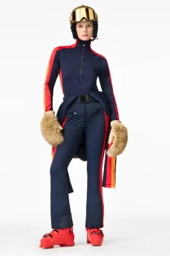 Sale Fuoco Striped Raglan Ski Pully Women Ski Layers