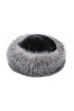 Best GiGi Mink Fur Crown and Fox Fur Roller Hat Women Hats|Fox