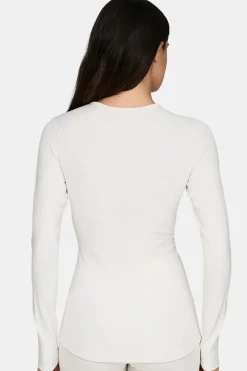 Discount Heavyweight Grid Fleece Merino Base Layer Crew Top Women Ski Layers