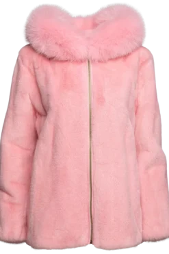 Best Hooded Bubble Gum Mink & Fox Fur Parka Women Mink|Fur Jackets