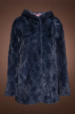 New Hooded Diamond Pattern Mink Fur Jacket Women Fur Jackets