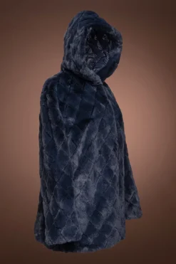 New Hooded Diamond Pattern Mink Fur Jacket Women Fur Jackets
