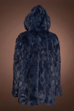 New Hooded Diamond Pattern Mink Fur Jacket Women Fur Jackets