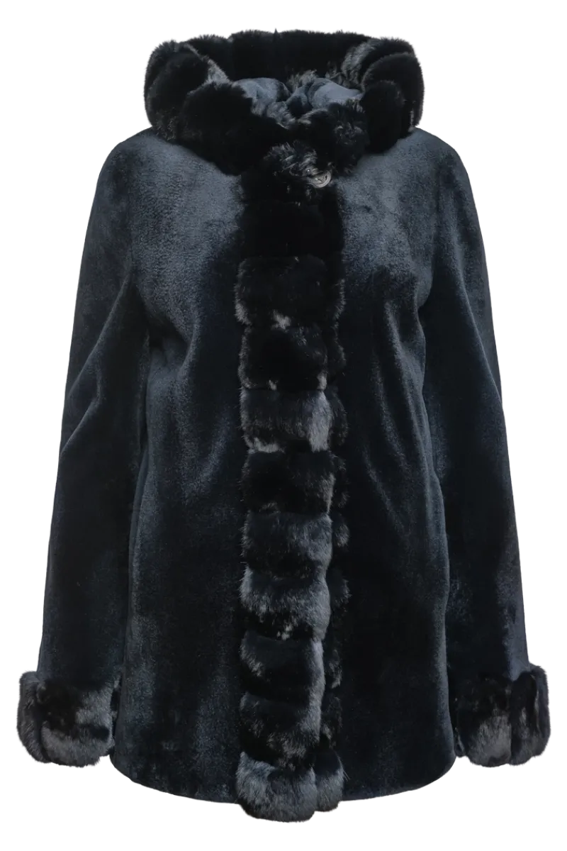 Outlet Hooded Reversible Sheared Mink and Chinchilla Fur Jacket Women Mink|Fur Jackets