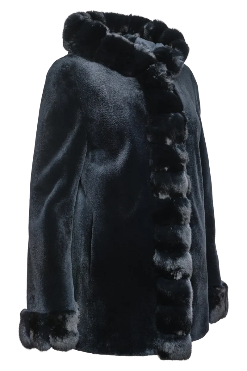 Outlet Hooded Reversible Sheared Mink and Chinchilla Fur Jacket Women Mink|Fur Jackets