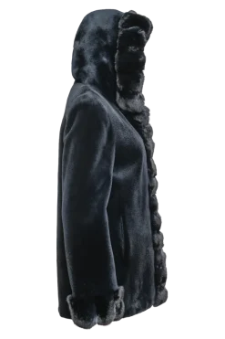 Outlet Hooded Reversible Sheared Mink and Chinchilla Fur Jacket Women Mink|Fur Jackets