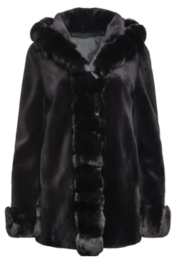 Outlet Hooded Reversible Sheared Mink and Chinchilla Fur Jacket Women Mink|Fur Jackets