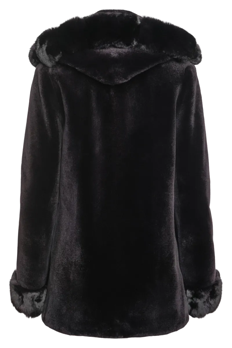 Outlet Hooded Reversible Sheared Mink and Chinchilla Fur Jacket Women Mink|Fur Jackets