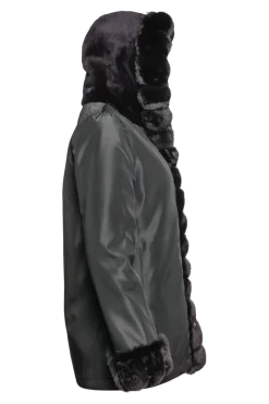 Outlet Hooded Reversible Sheared Mink and Chinchilla Fur Jacket Women Mink|Fur Jackets