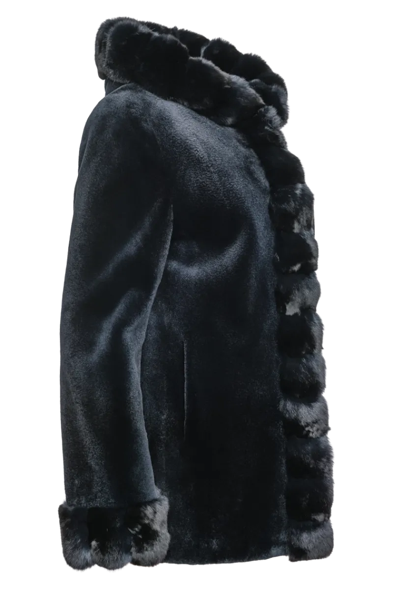 Outlet Hooded Reversible Sheared Mink and Chinchilla Fur Jacket Women Mink|Fur Jackets