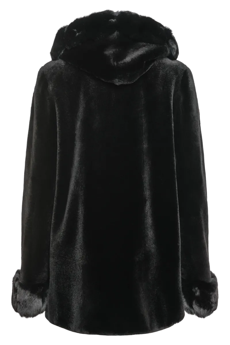 Outlet Hooded Reversible Sheared Mink and Chinchilla Fur Jacket Women Mink|Fur Jackets
