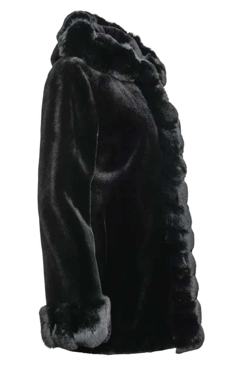 Outlet Hooded Reversible Sheared Mink and Chinchilla Fur Jacket Women Mink|Fur Jackets