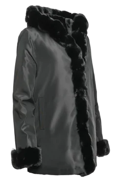 Outlet Hooded Reversible Sheared Mink and Chinchilla Fur Jacket Women Mink|Fur Jackets