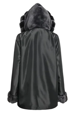 Outlet Hooded Reversible Sheared Mink and Chinchilla Fur Jacket Women Mink|Fur Jackets