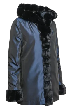 Outlet Hooded Reversible Sheared Mink and Chinchilla Fur Jacket Women Mink|Fur Jackets