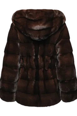 Outlet Horizontal Belted Mink Fur Jacket Women Fur Jackets