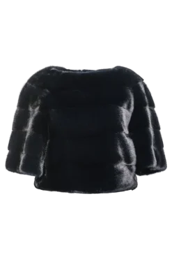 New Horizontal Solid Color Mink Fur Pull - Over - Side Zipper Women Fur Jackets|Mink
