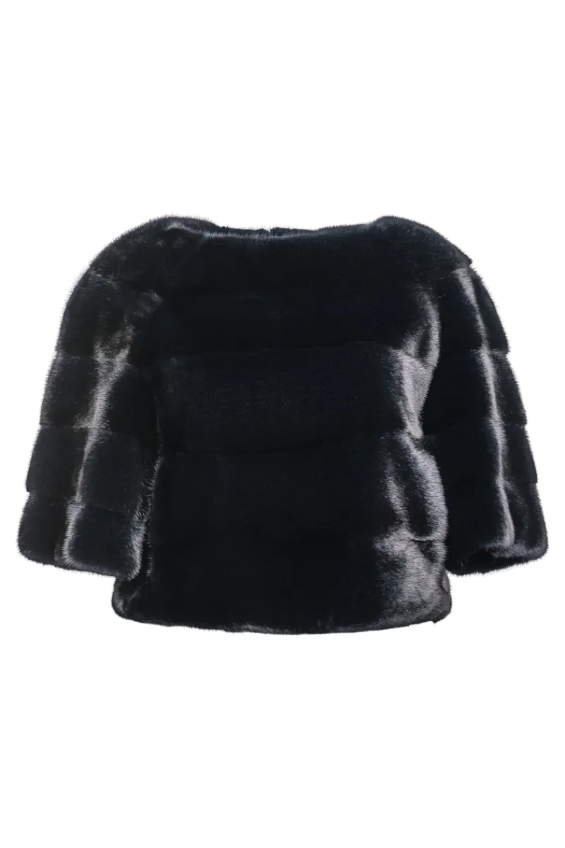New Horizontal Solid Color Mink Fur Pull - Over - Side Zipper Women Fur Jackets|Mink