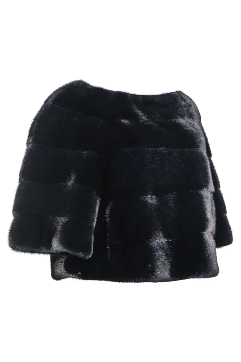 New Horizontal Solid Color Mink Fur Pull - Over - Side Zipper Women Fur Jackets|Mink