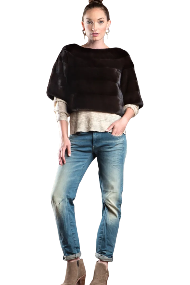 New Horizontal Solid Color Mink Fur Pull - Over - Side Zipper Women Fur Jackets|Mink