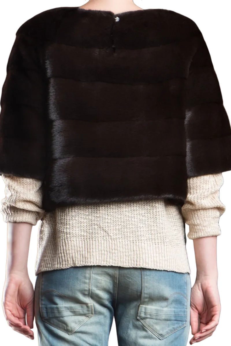 New Horizontal Solid Color Mink Fur Pull - Over - Side Zipper Women Fur Jackets|Mink