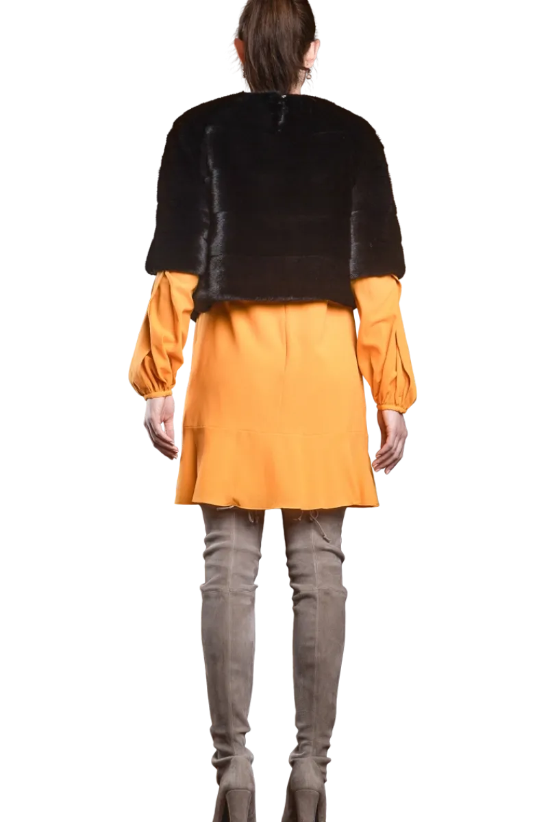 New Horizontal Solid Color Mink Fur Pull - Over - Side Zipper Women Fur Jackets|Mink