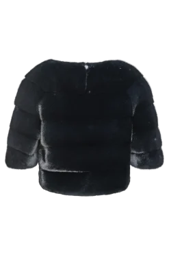 New Horizontal Solid Color Mink Fur Pull - Over - Side Zipper Women Fur Jackets|Mink