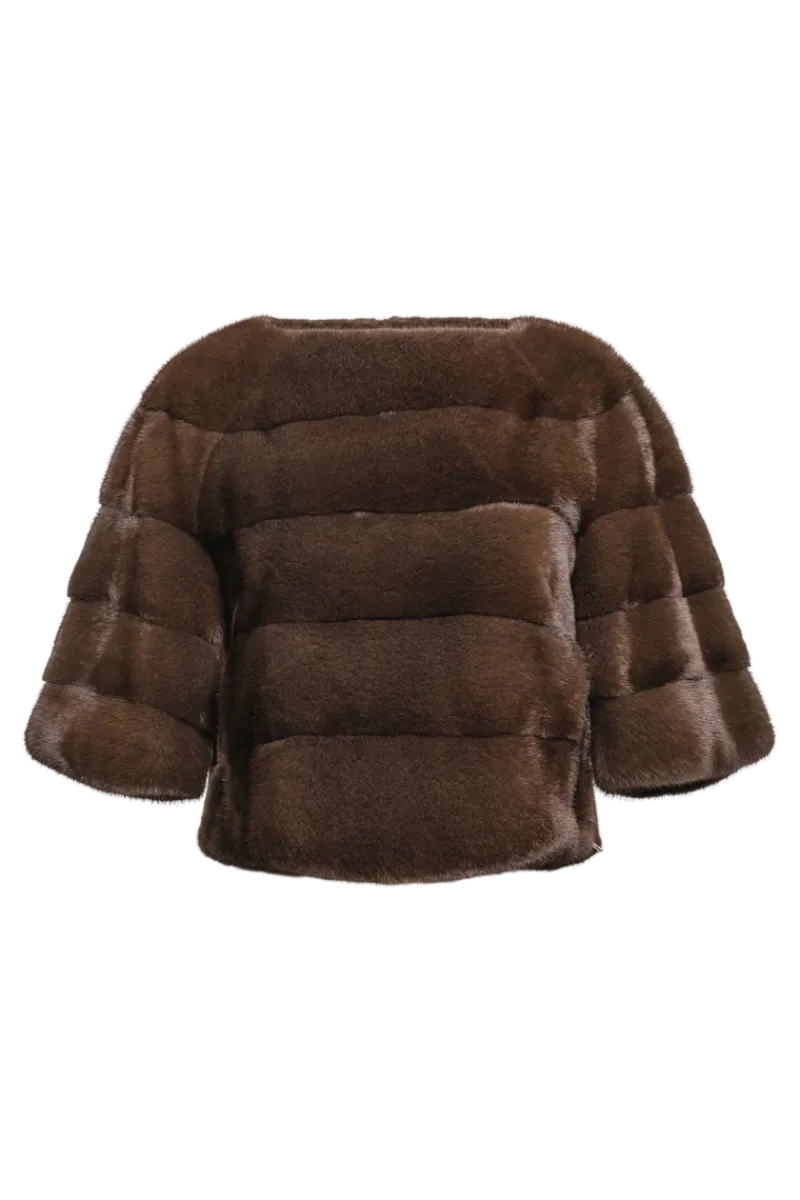 New Horizontal Solid Color Mink Fur Pull - Over - Side Zipper Women Fur Jackets|Mink