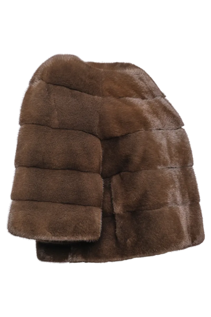 New Horizontal Solid Color Mink Fur Pull - Over - Side Zipper Women Fur Jackets|Mink