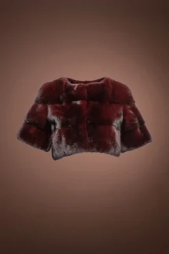 Outlet Horizontal Three Row Mink Fur Shrug Women Fur Jackets
